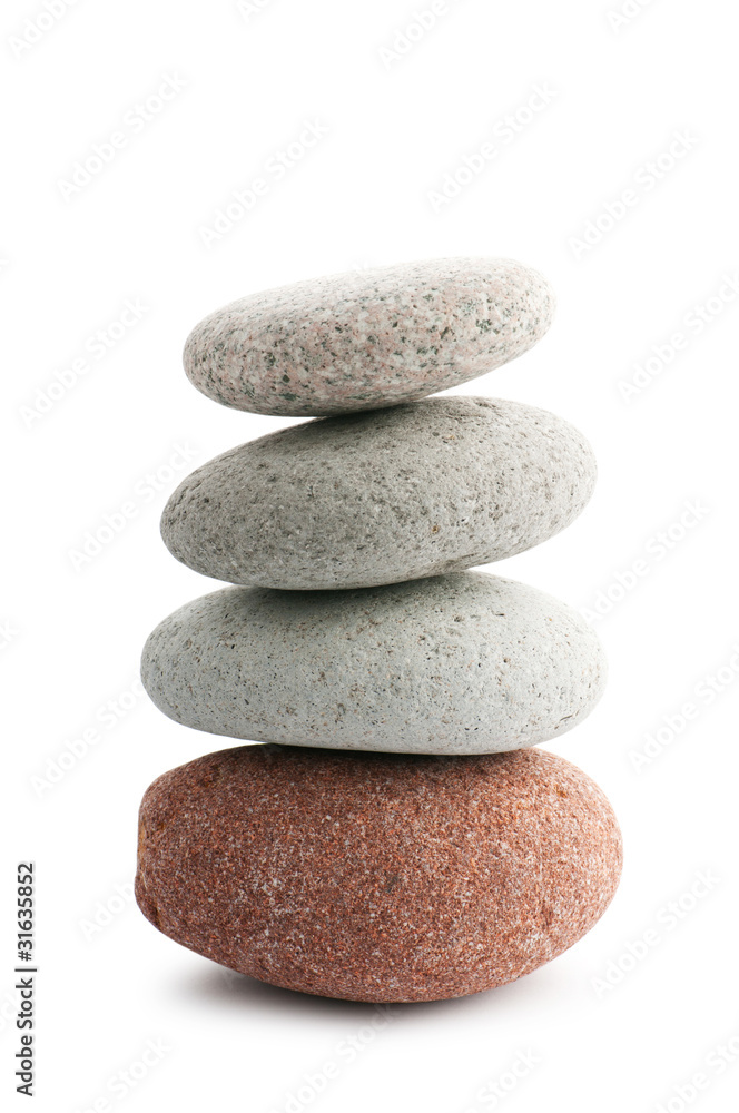 Stack of pebbles isolated on the white Stack of pebbles isolated on the white