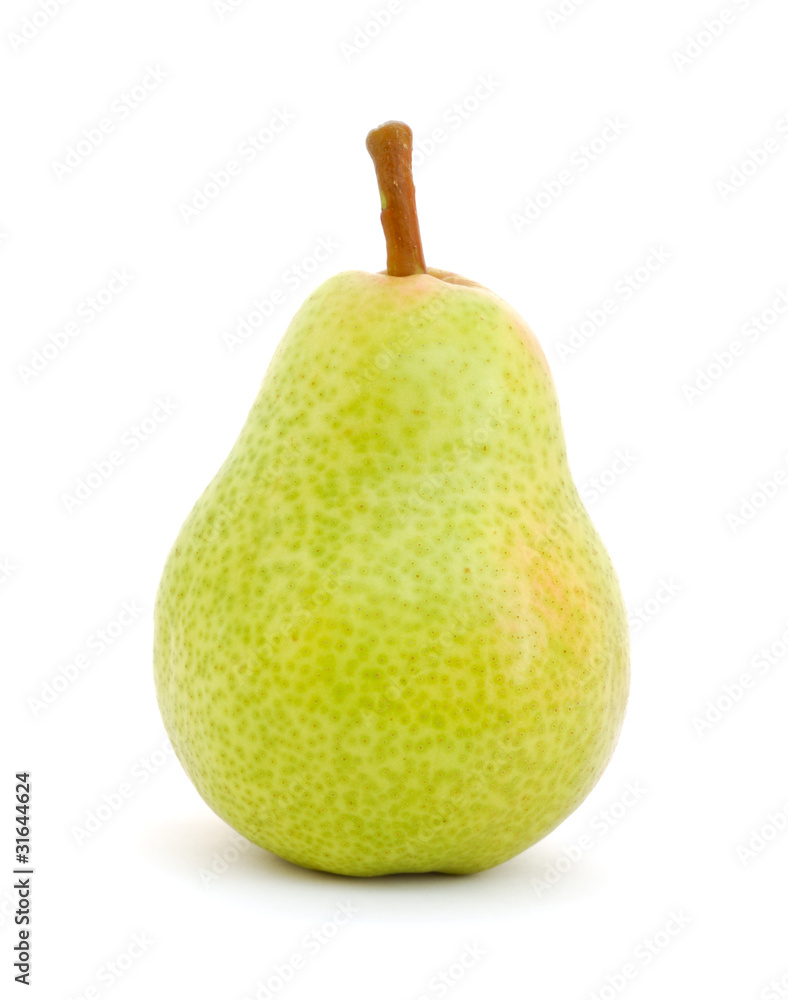 One ripe pear isolated on white background One ripe pear isolated on white background