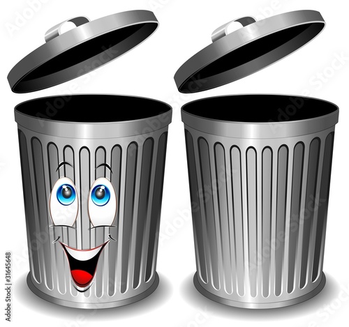 Bidone della Spazzatura Cartoon-Trash-Poubelle-Vector Stock Vector | Adobe  Stock