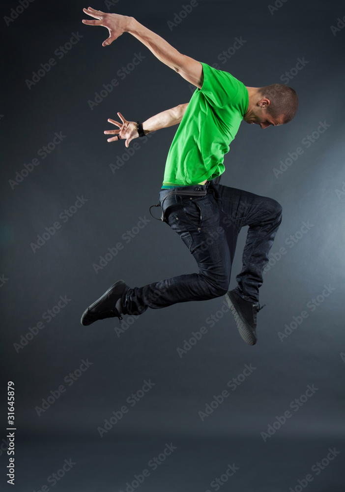 dancer makes a difficult jump