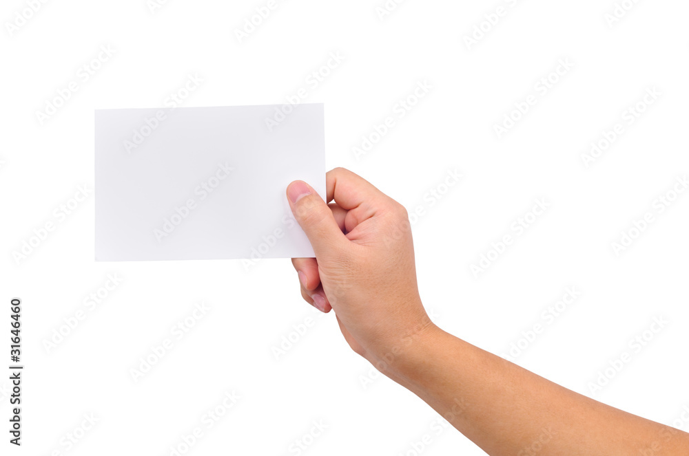 Hand and a card Hand and a card