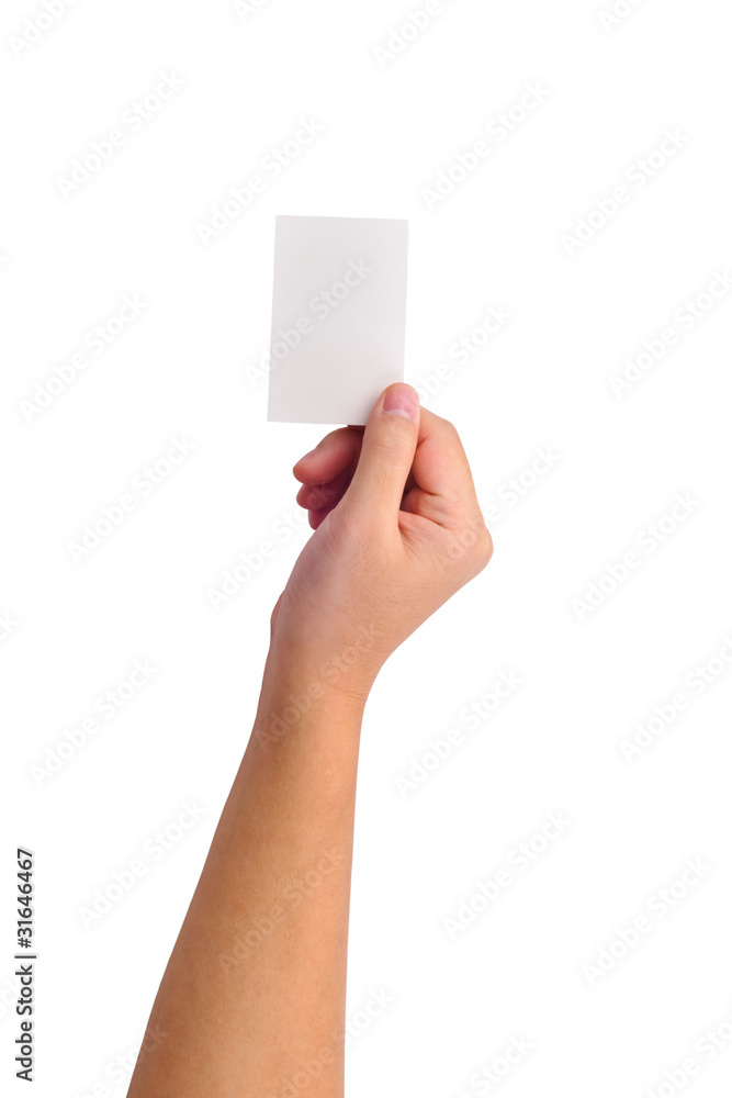 Hand and a card Hand and a card