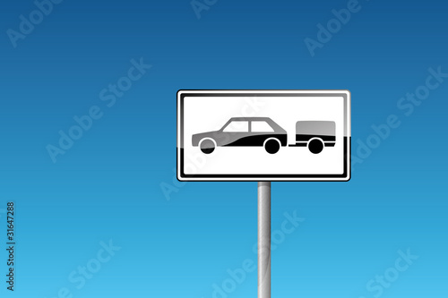 Zusatzzeichen Auto PKW mit Anhänger Führerscheinklasse BE