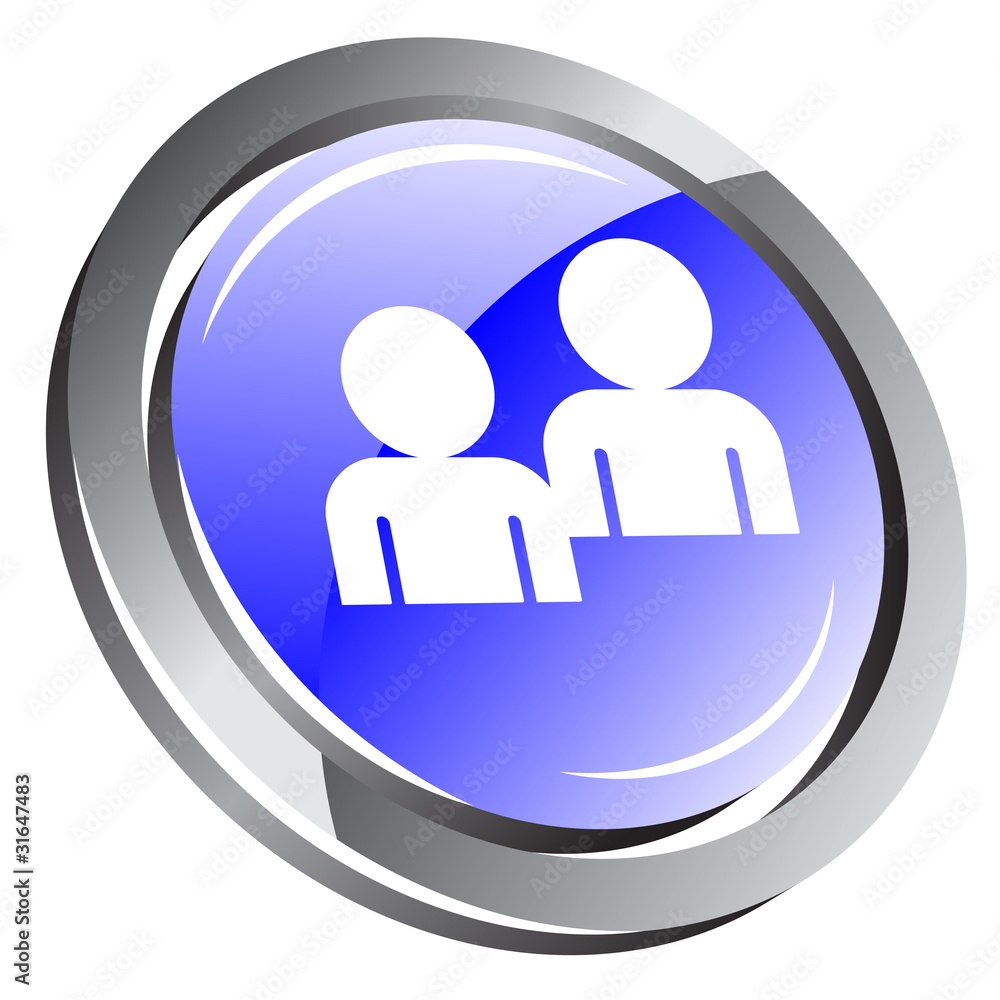 3d glossy button with buddy icon
