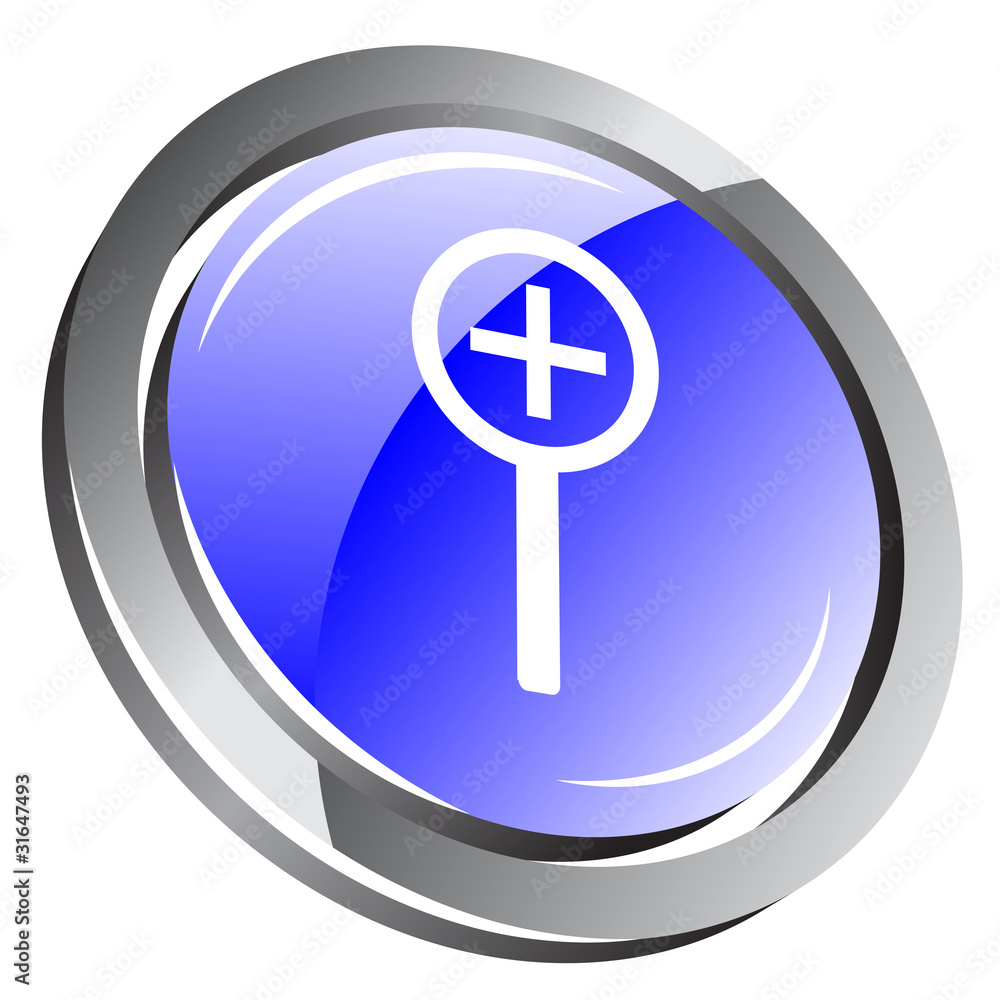 3d glossy button with zoom icon 3d glossy button with zoom icon