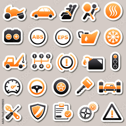 Automotive Orange Stickers