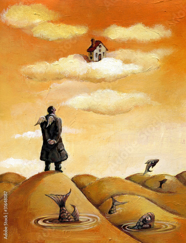 Konstfotografi homecoming surreal  illustration allegory of desire for perfection in man