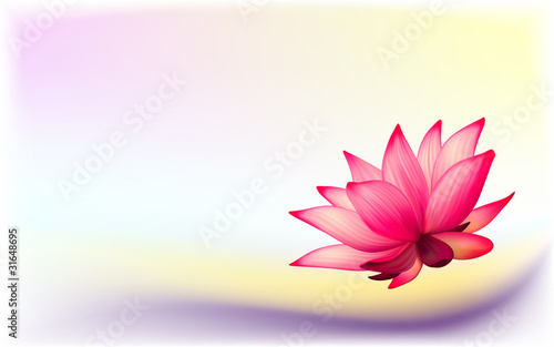 Vector photo-realistic lotus flower on abstract background