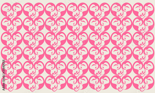 horizontal seamless pink floral patterns on bright background