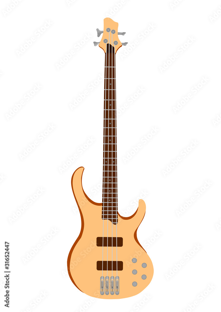 Fototapeta premium orange professional electro guitar on white background