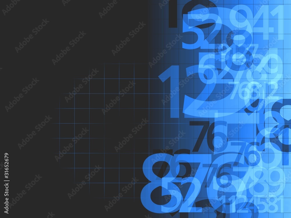 numbers background dark blue