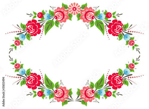 floral frame in folk style