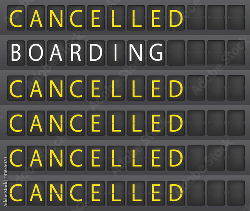 Airporttafel Cancelled