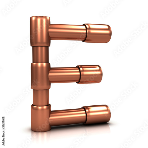 3d Copper tubing letter - E