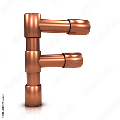 3d Copper tubing letter - F