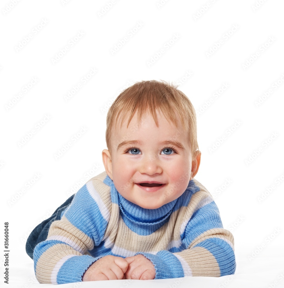 Adorable baby isolated on white Adorable baby isolated on white