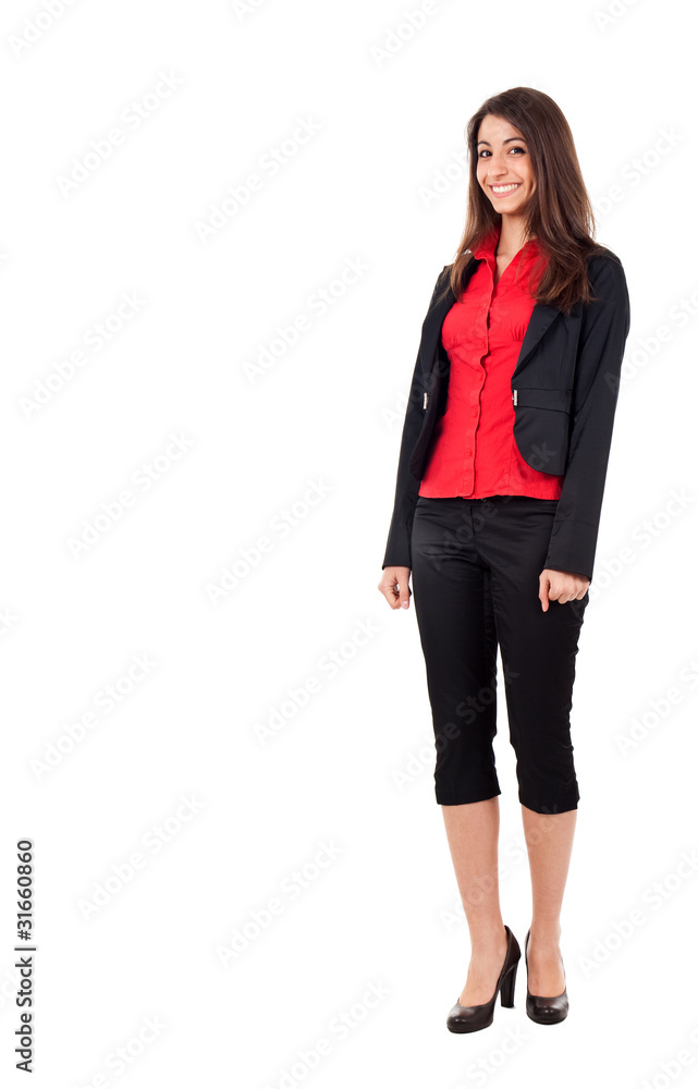 Young beautiful woman isolated on white Young beautiful woman isolated on white