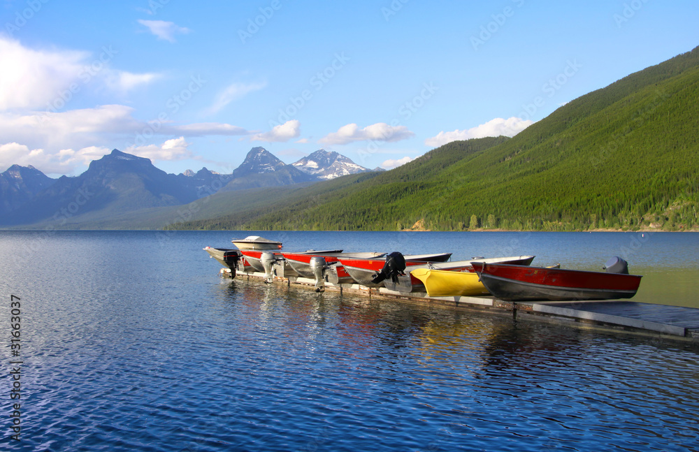 Scenic landscape of lake McDonald in Glacier national park