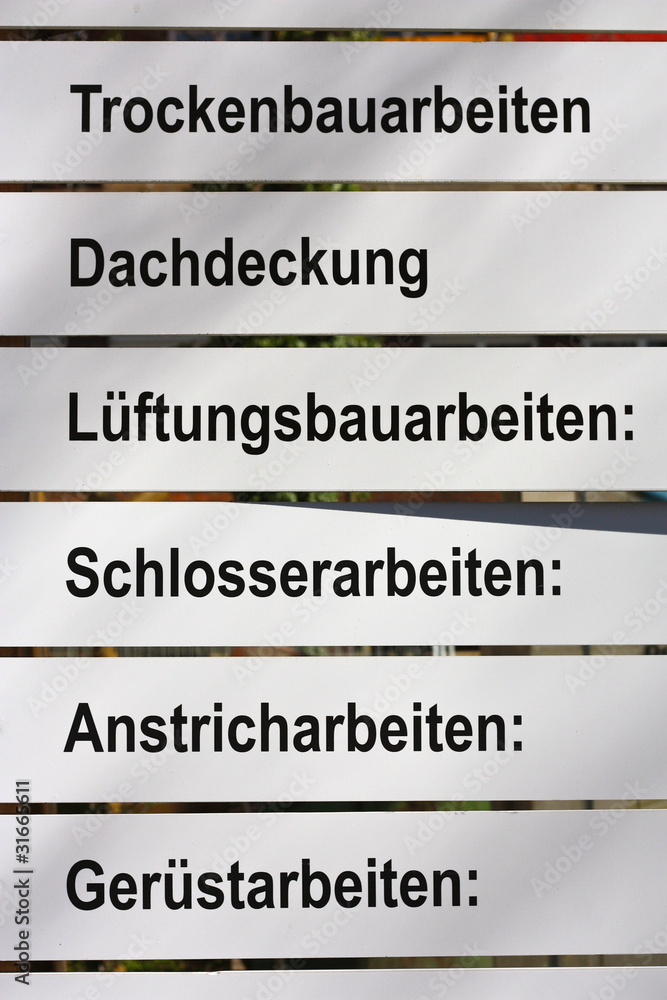 Obraz premium Baustellenplakat