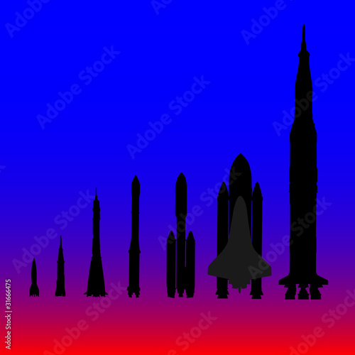 rocket to travel into space vector
