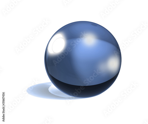 3d glassy ball over white