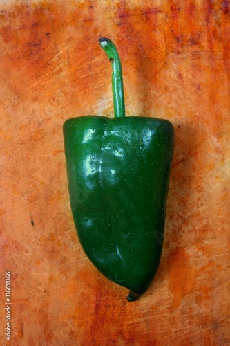 Poblano chili peppers chile Capsicum annuum photo