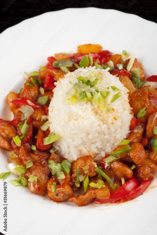 Pork meat and japanese rice Pork meat and japanese rice