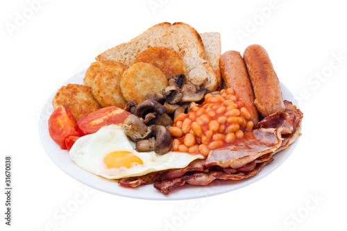 English Breakfast. Isolated, contains clipping path.