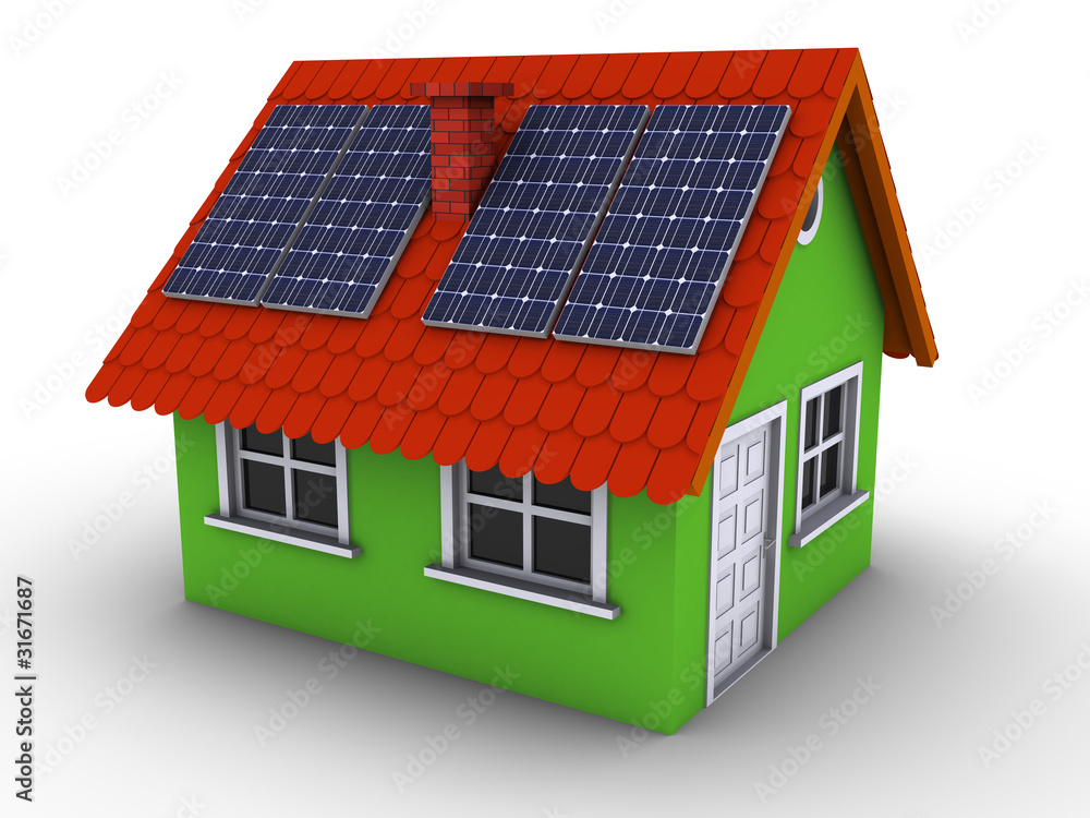 Green house with solar panels Green house with solar panels