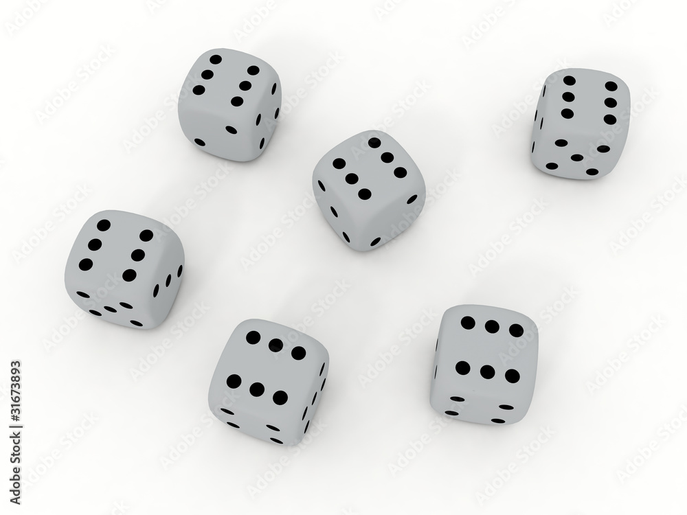 White playing dice White playing dice