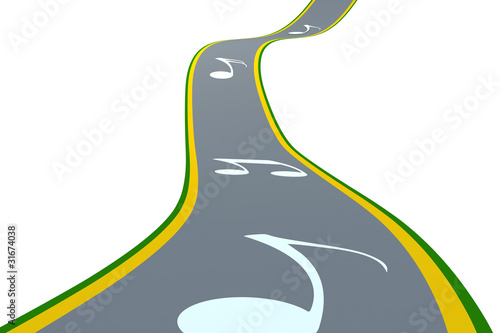 The road with Musical Notes
