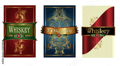 Whiskey Label Vectorset 8