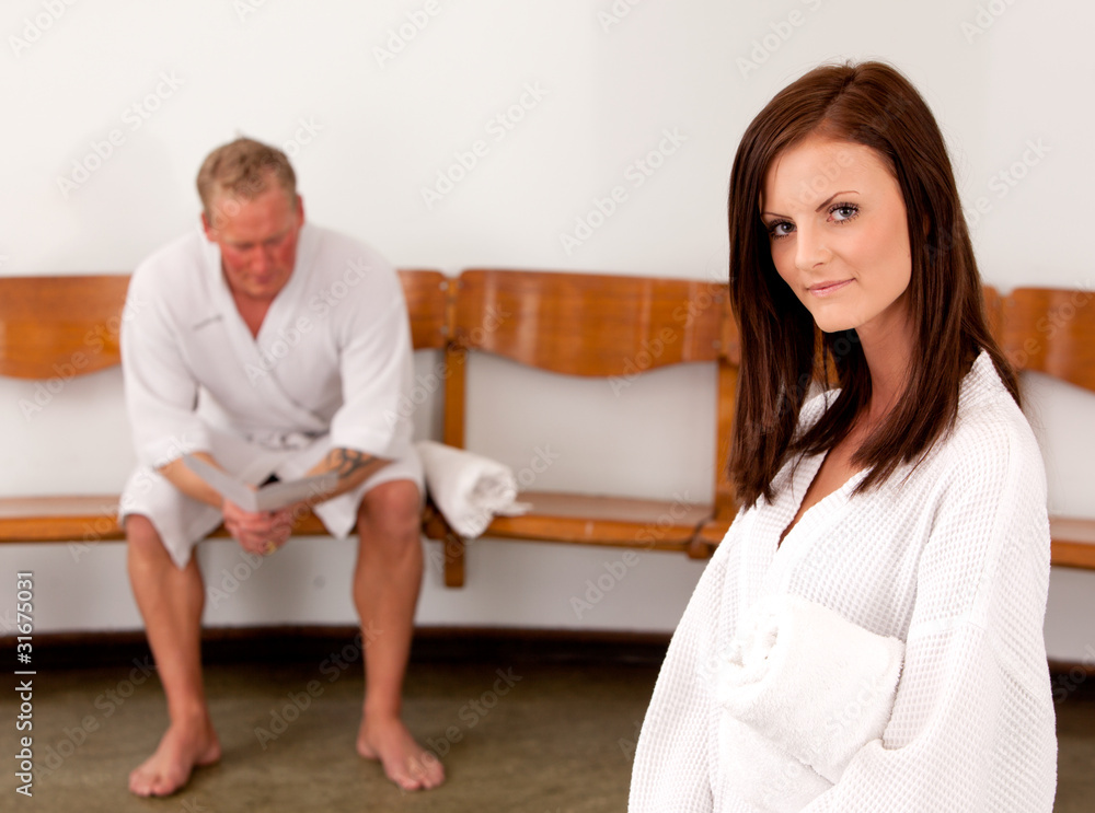 Woman and Man at Spa Woman and Man at Spa