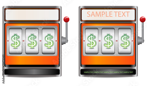 orange slot machine with dollar sign