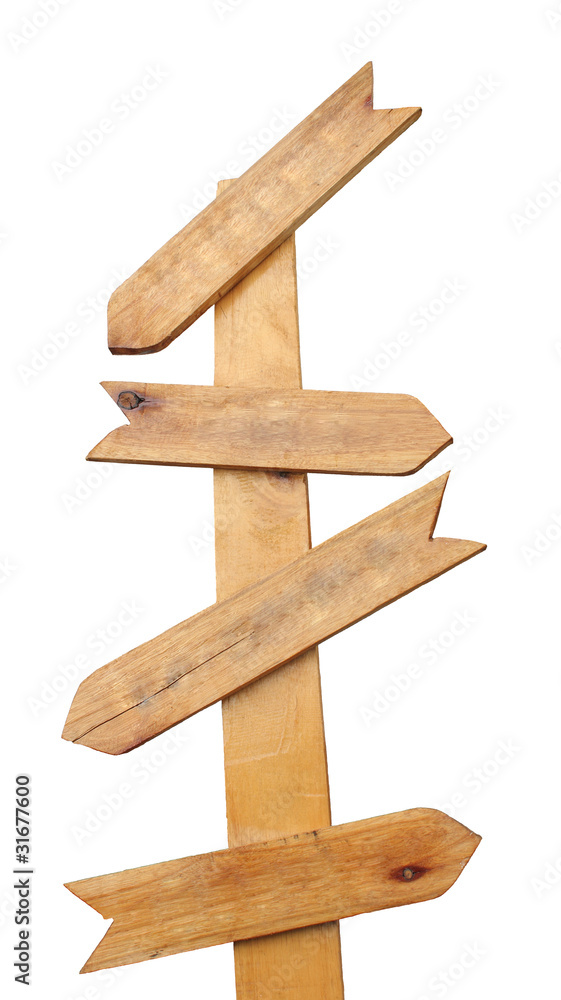 Wood blank direction sign Wood blank direction sign