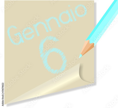 Post it 6 Gennaio, in vettoriale