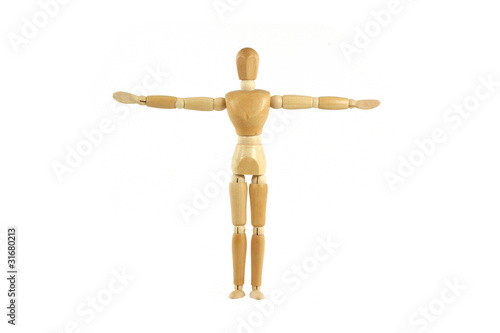 Wooden manikin arms spread out