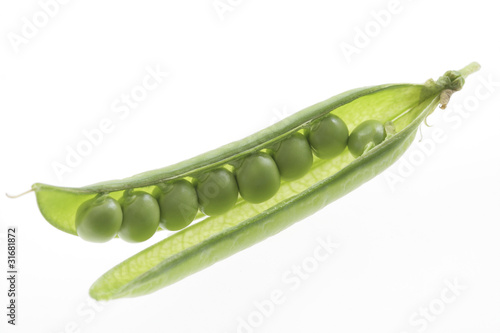 Cosse  de petits pois ouverte