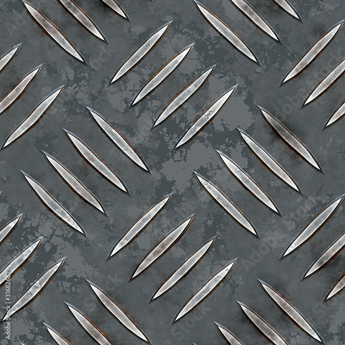 Scratched and Dirty Diamond Plate Background