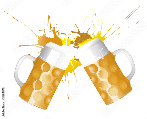 bierkrüge anstossen oktoberfest