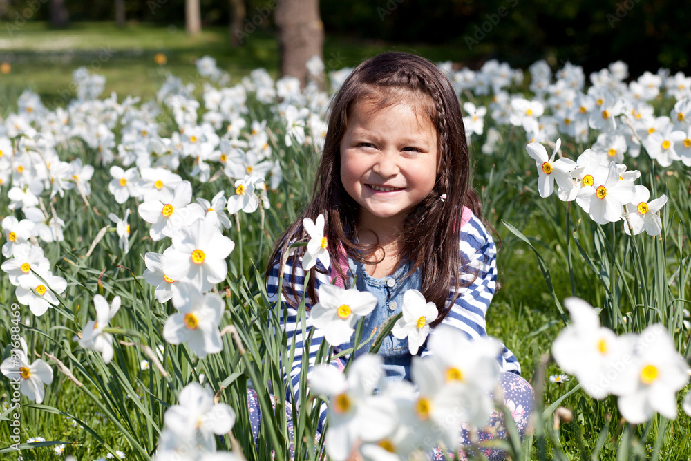 Girl with flowers