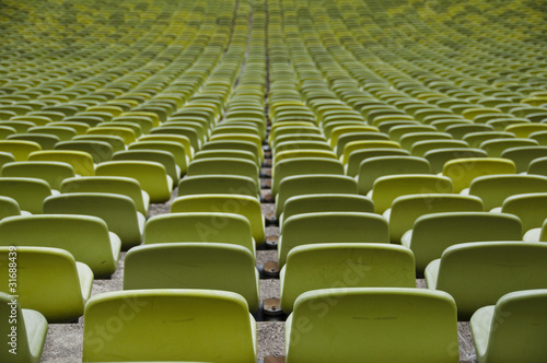 Empty seats of a sport stadium