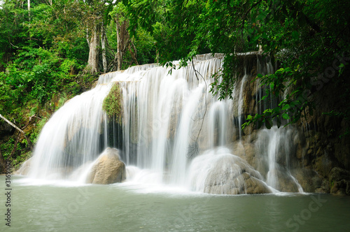 Waterfall in Kanchanaburi, Thailand © yadamons