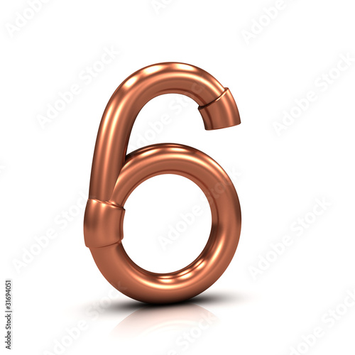3d Copper tubing number - 6