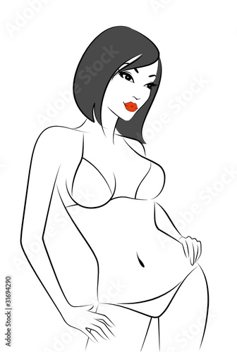 Vector beautiful sexy woman