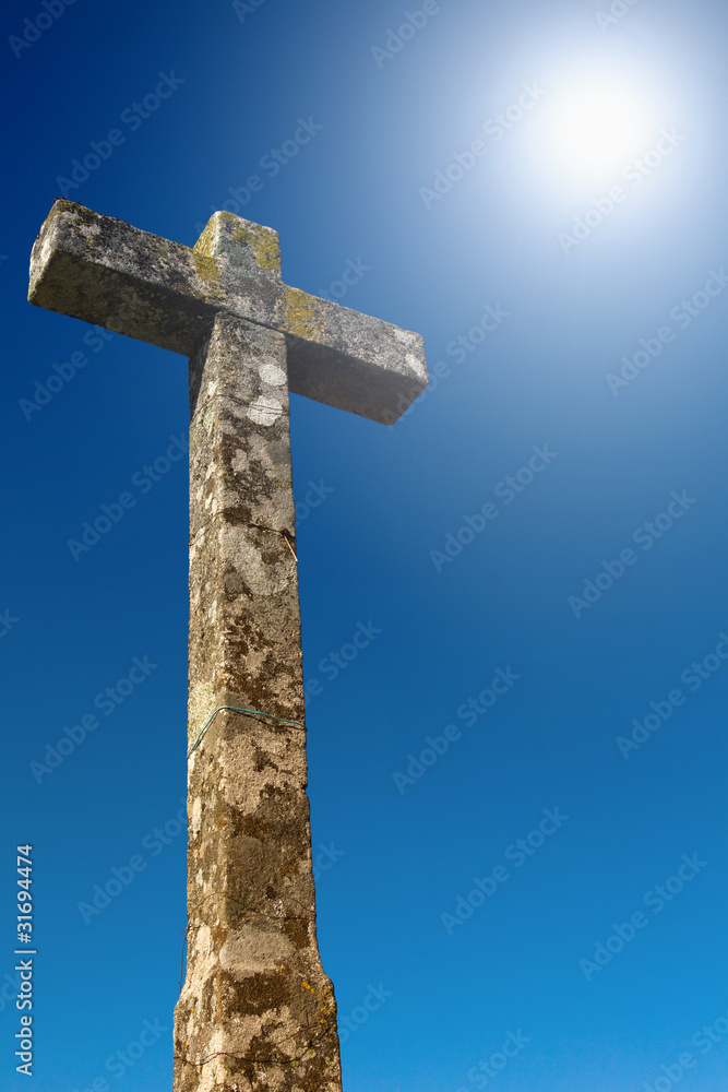 Christian cross against the sky Christian cross against the sky