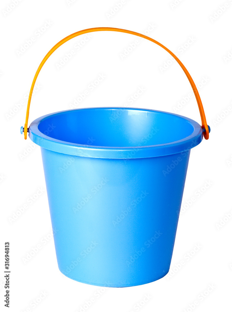 Blue children bucket isolated on a white background. Blue children bucket isolated on a white background.