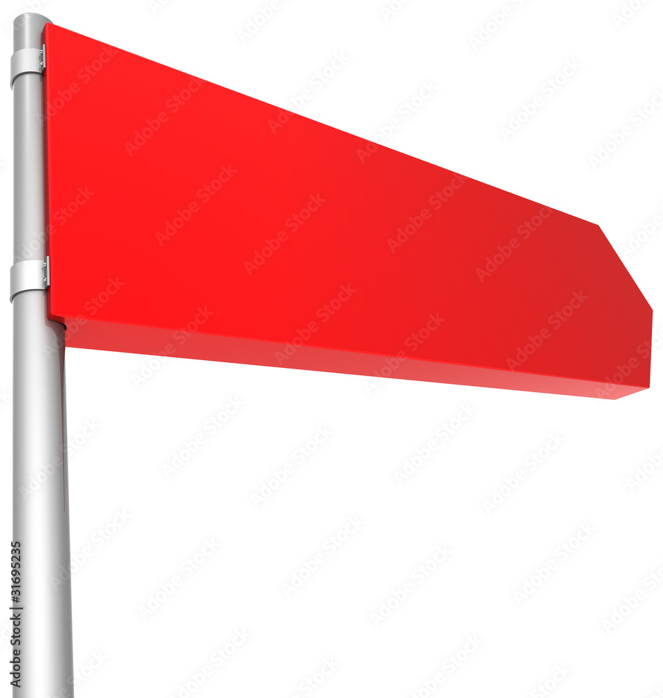 Road sign colored red blank and directional Road sign colored red blank and directional