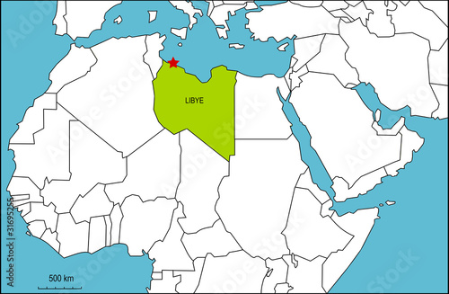 carte de l'afrique et de la Libye