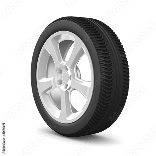 disk wheel on white background. Isolated 3D image